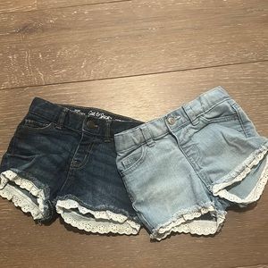Cat & Jack Super Stretch Shorts with lace (2 pairs) dark blue and light blue